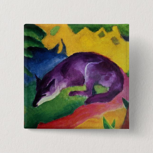 Blue Fox, 1911 2 Inch Square Button (Front)