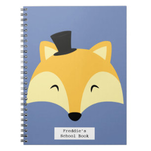 blue fox boy's school notebook journal