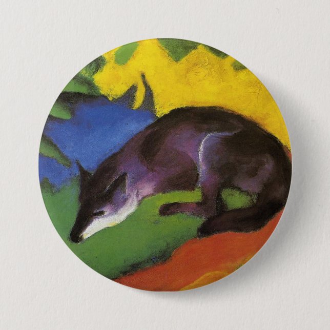 Blue Fox (by Franz Marc) 3 Inch Round Button (Front)