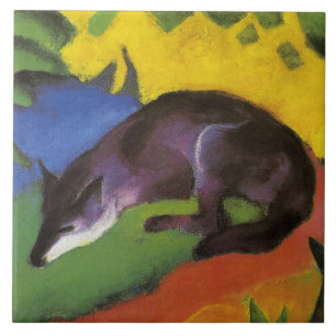 Blue Fox (by Franz Marc) Tile