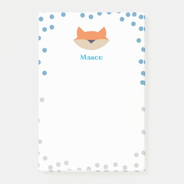 Blue Fox Post-it notes Stationery (Front)