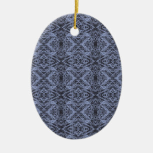 Blue Foxtail Repeat Ceramic Ornament