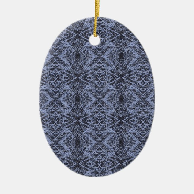 Blue Foxtail Repeat Ceramic Ornament (Front)