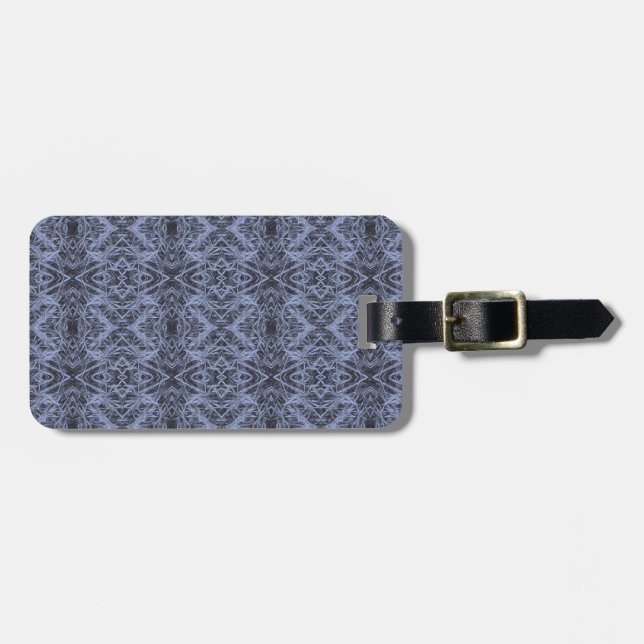 Blue Foxtail Repeat Luggage Tag (Front Horizontal)