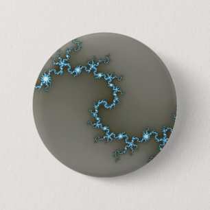 Blue - Fractal 2 Inch Round Button