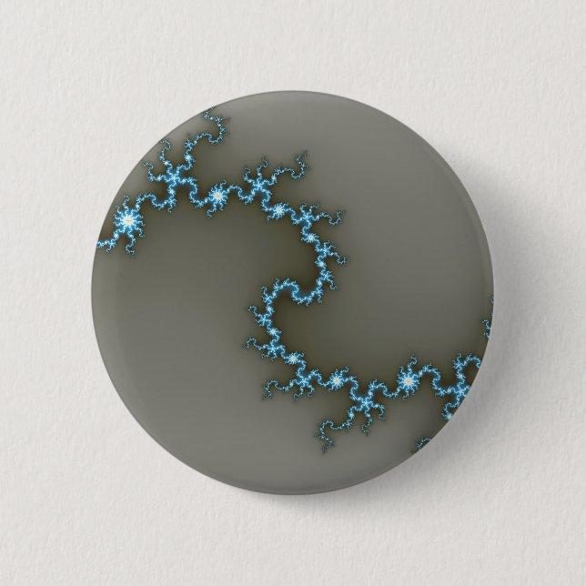 Blue - Fractal 2 Inch Round Button (Front)