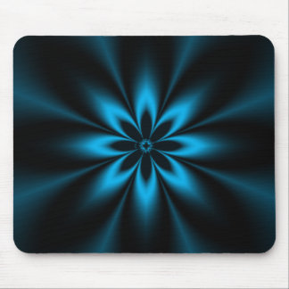 Blue Fractal Burst Mouse Pad