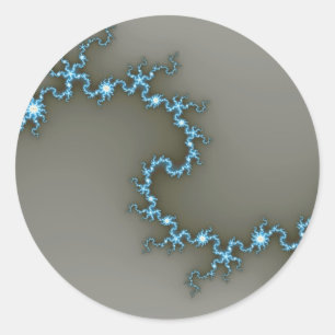 Blue - Fractal Classic Round Sticker