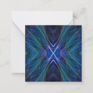 Blue Fractal Feather Design Card