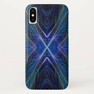 Blue Fractal Feather Design Case-Mate iPhone Case