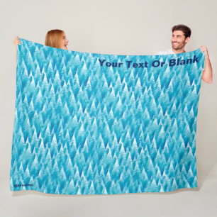Blue Fractal Forest Fleece Blanket