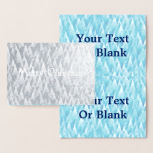 Blue Fractal Forest Foil Card