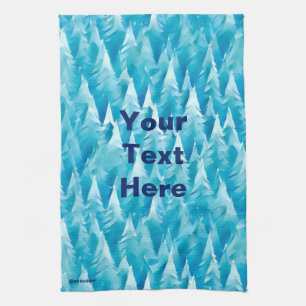 Blue Fractal Forest Kitchen Towel