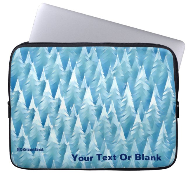 Blue Fractal Forest Laptop Sleeve (Front)