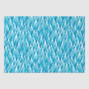 Blue Fractal Forest Tissue Paper