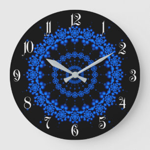 Blue fractal large clock