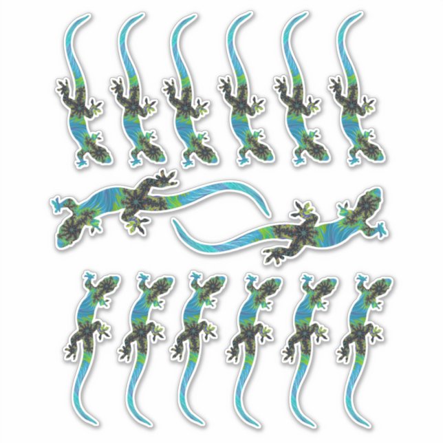 Blue Fractal Lizards in Assorted sizes  (Front)