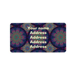 Blue Fractal Pattern Label