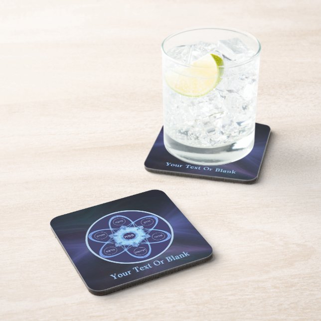 Blue Fractal Seder Plate Coaster (Right Side)