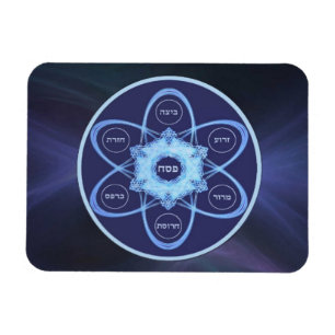 Blue Fractal Seder Plate Magnet