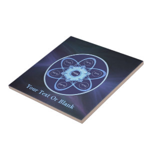 Blue Fractal Seder Plate Tile