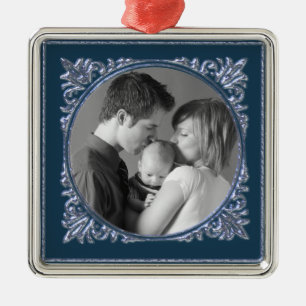 Blue Frame Metal Ornament