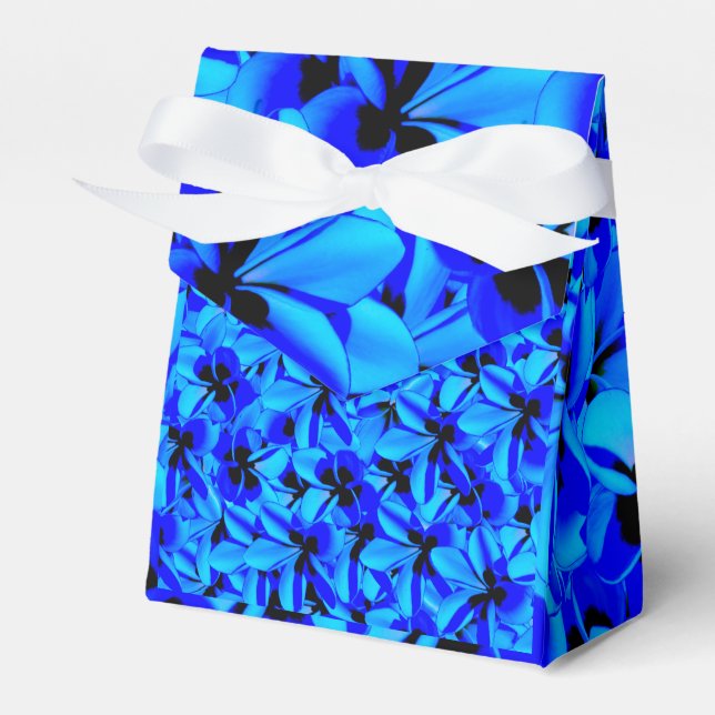 Blue Frangipani Flowers, Favor Box (Front Side)