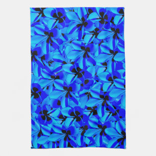 Blue Frangipani Flowers, Kitchen Towel