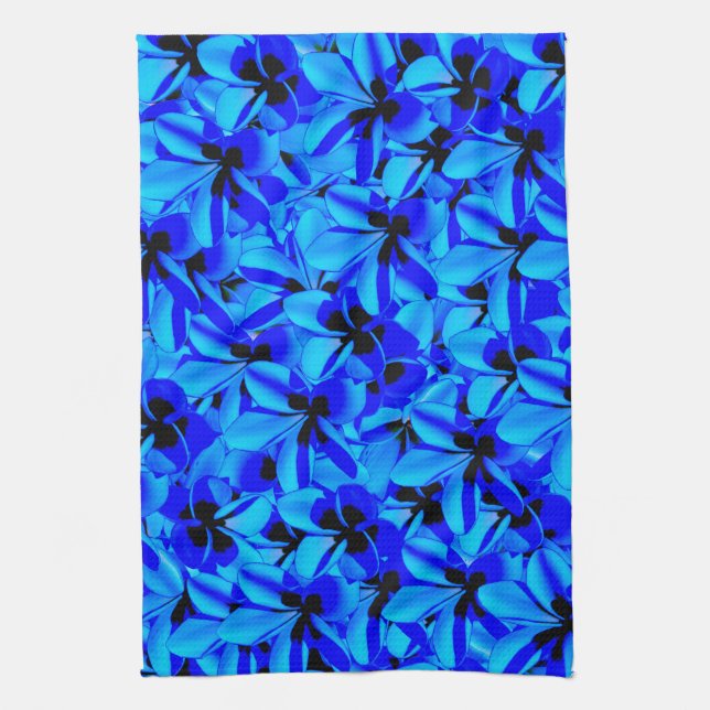 Blue Frangipani Flowers, Kitchen Towel (Vertical)