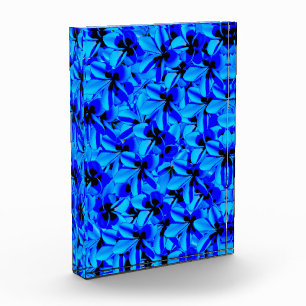 Blue Frangipani Flowers, Photo Block