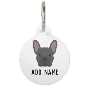 Blue French Bulldog Dog Pet Tag