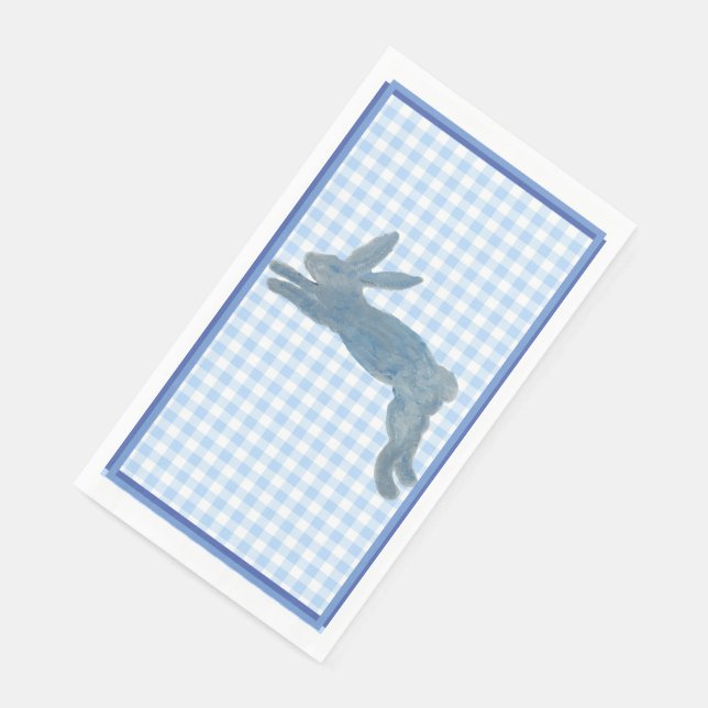 Blue French Country Bunny Rabbit Napkin (Corner)