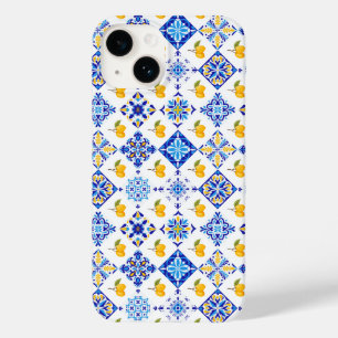 Blue French Country Lemon Pattern  Case-Mate iPhone 14 Case
