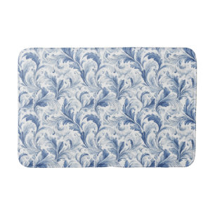 Blue French Country Toile Pattern  Bath Mat