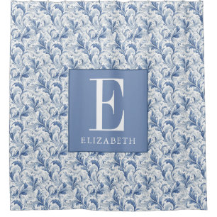 Blue French Country Toile Pattern Monogram
