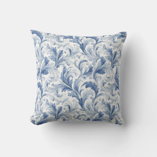 Blue French Country Toile Pattern  Throw Pillow