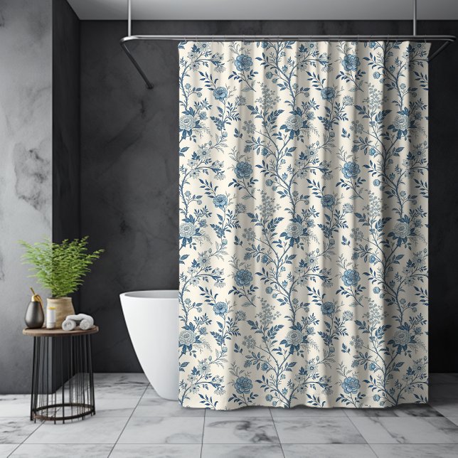Blue French Floral Toile de Jouy Pattern  (Creator Uploaded)