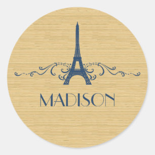 Blue French Flourish Stickers