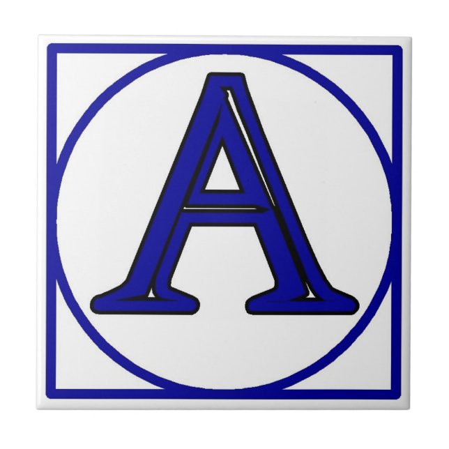 Blue French Letter House Number Tiles (Front)