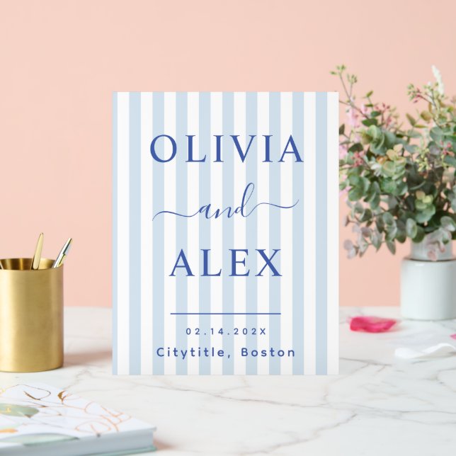 Blue French Personalized Wedding (Mariage)