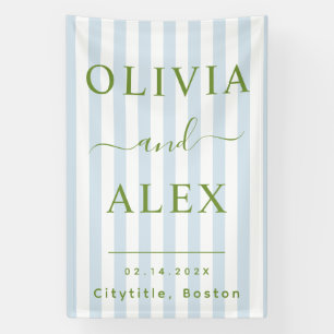 Blue French Personalized Wedding Banner