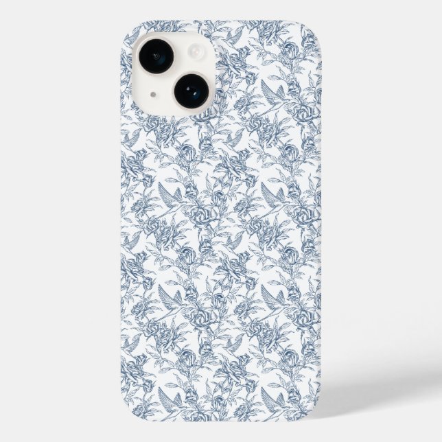 Blue French Toile Case-Mate iPhone Case (Back)