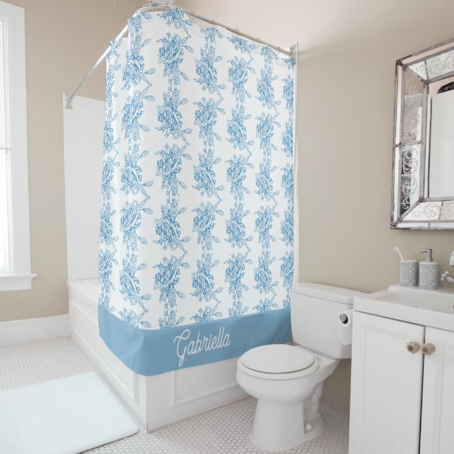 Blue French Toile Floral Pattern Name (In Situ)