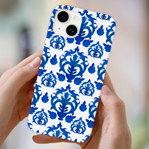 Blue French Toile Pattern Case-Mate iPhone 14 Case