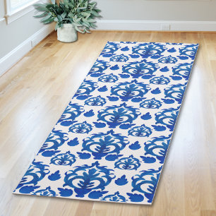 Blue French Toile Pattern Yoga Mat