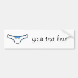 Blue Frilly Panties Bumper Sticker