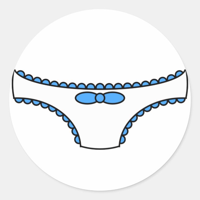 Blue Frilly Panties Classic Round Sticker (Front)