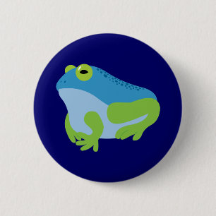 Blue Frog 2 Inch Round Button