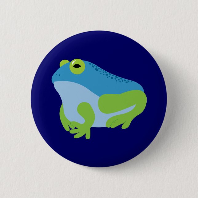 Blue Frog 2 Inch Round Button (Front)