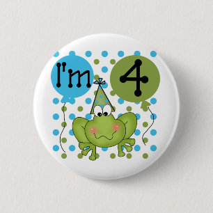 Blue Frog 4th Birthday Tshirts and Gifts 2 Inch Round Button